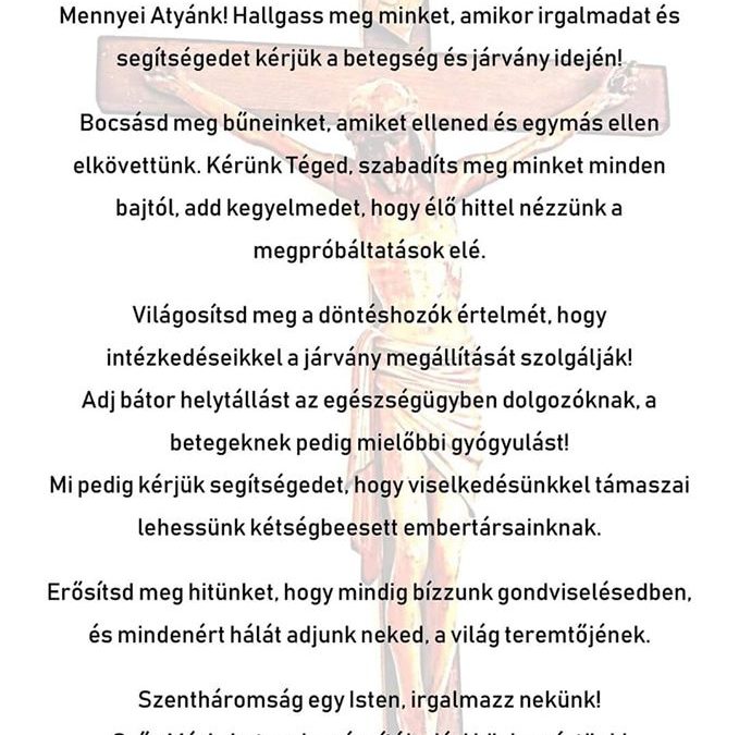 Közös ima járvány idején