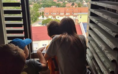 A templomtoronyba is felmentünk a táborozókkal