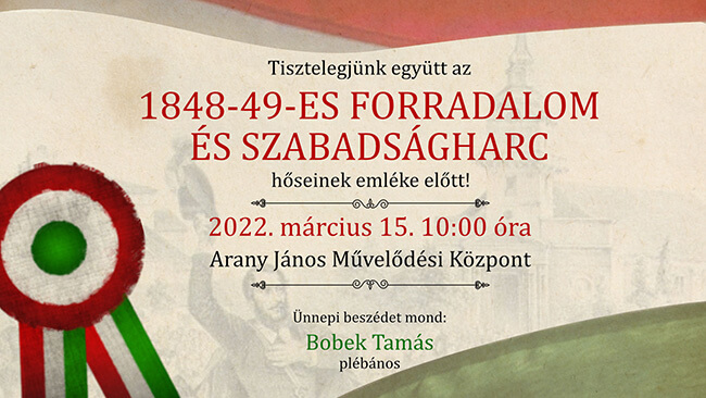 Tamás atya ünnepi beszéde Tiszakécske város március 15-i megemlékezésén