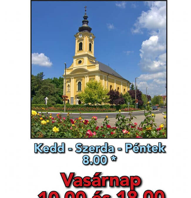 Nyári miserend templomunkban