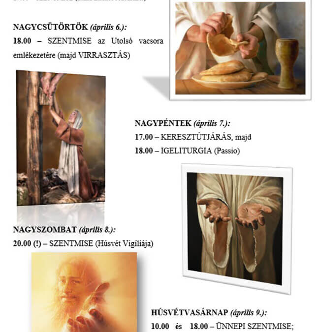 Nagyheti liturgiák és Húsvéti szentmisék rendje