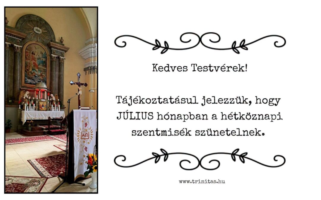 Nyári miserend